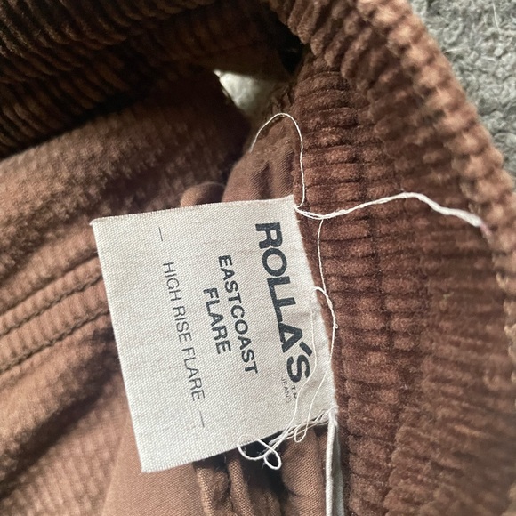 ROLLA'S East Coast Flare Chocolate Corduroy Trousers Pants 30 - Picture 3 of 8